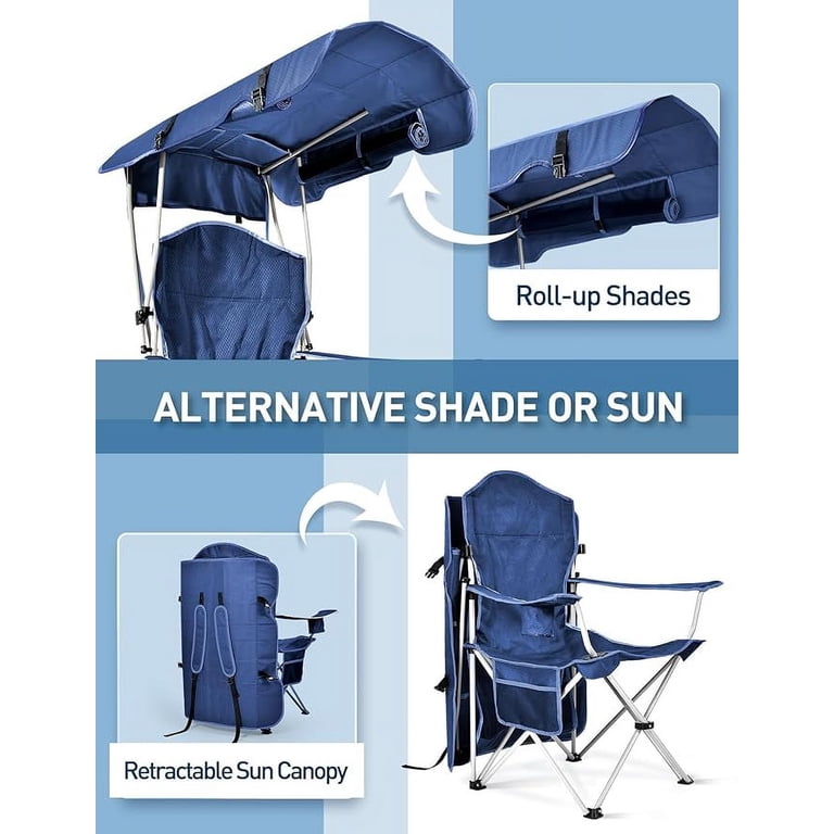VicTsing Camping Chair with Retractable Canopy, 330 lb Capacity photo 7