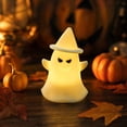 thumbnail image 2 of PoyoKee Halloween Decorations - Glowing Ghost Pumpkin Lamp, Halloween Witch Hat Ghost Night Light, Desk Lamp for Party Home Book Shelf Indoor Decor, 2 of 5