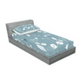 thumbnail image 2 of Ambesonne Floral Fitted Sheet & Pillow Sham Set, Buds Blossoms Leaves Ivy, Twinxl, Slate Blue White, 2 of 2