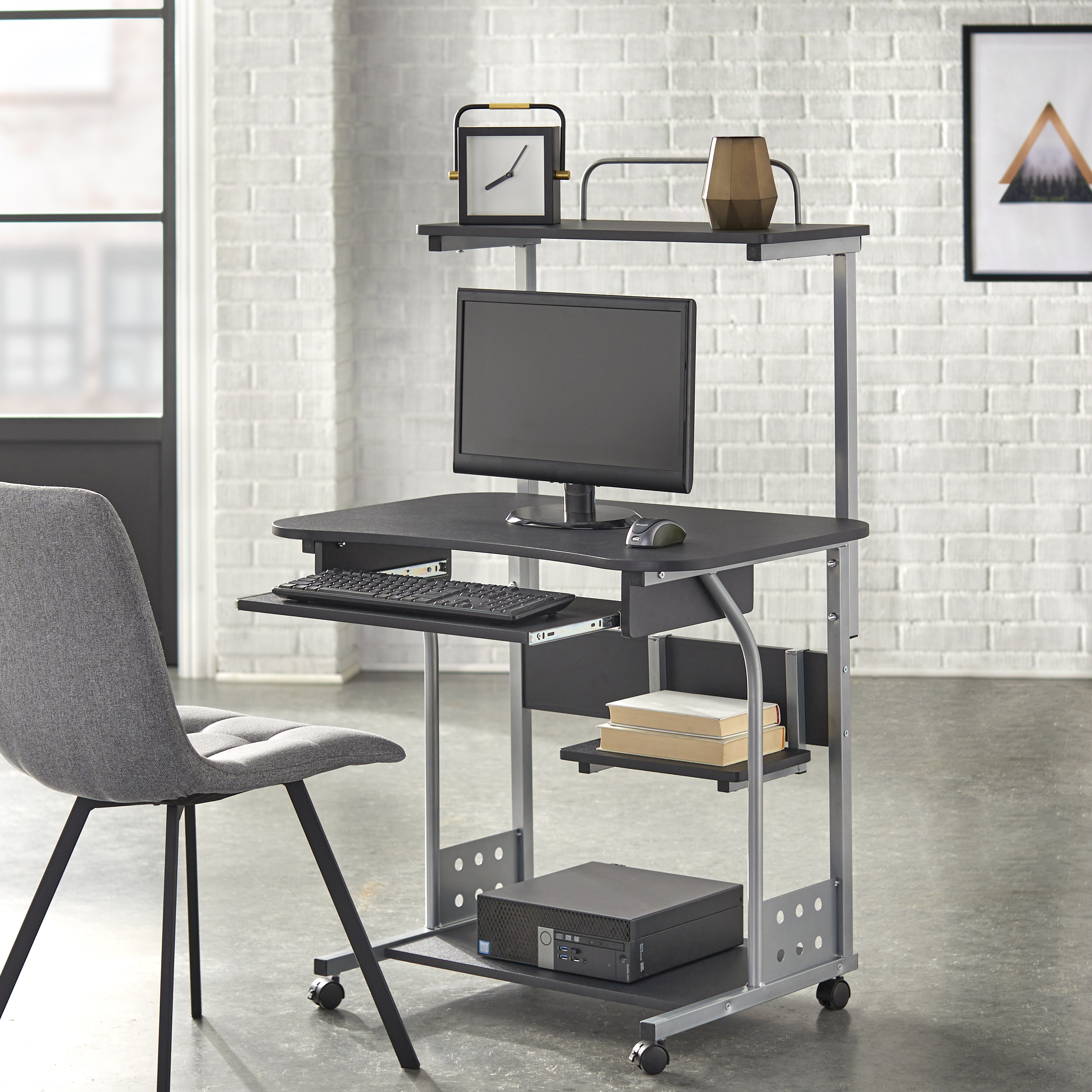 Buylateral Mobile Computer Tower Desk with Storage - image 3 of 3