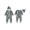 thumbnail image 2 of Cjfdfy Newborn Baby Boy Footies Rompers Green Camouflage Long Sleeve Zip Up Footed Bodysuits With Hat Baby Announcement Outfit Infant Cute Coming Home Outfit 0-6M, 2 of 9
