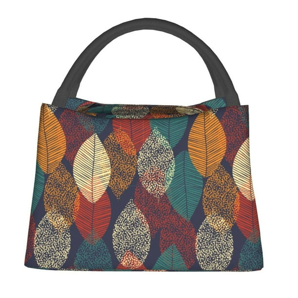 Fotbe Autumn Leaves Bolsa Térmica Portátil con Estampado, Bolsa de Entrega de Alimentos Aislada, Bolsa Reutilizable de Gran Capacidad para Comidas y Supermercado