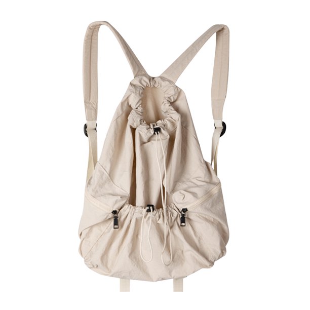 Mochila para Mujer Con Cordón Mochila Nailon para Viajes Al Aire Libre (caqui)