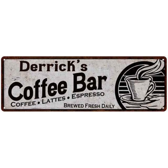 Derrick's Coffee Bar Sign Kitchen Decor 6x18 106180007383