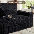 thumbnail image 6 of Onbrill Modular Loveseat with 2 USB, Modern Deep Seat Plush Corduroy, Black, 6 of 8