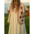 thumbnail image 6 of Aojekbee Women's Vest Tops Casual Fashion Embroidery Sleeveless Open Front Boho Cardigan for Party Club, 6 of 10