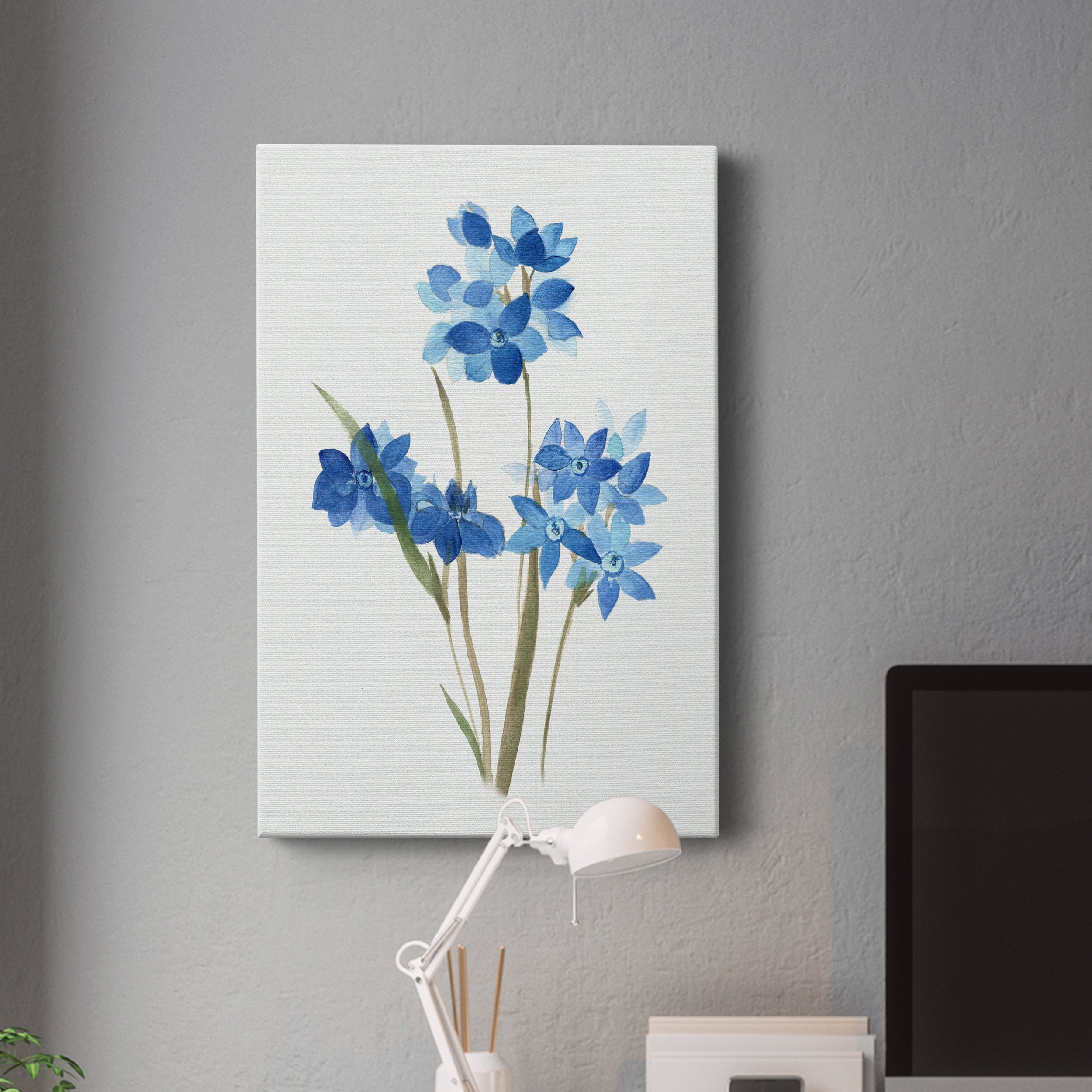Blue Blossom Botanical I Premium Gallery Wrapped Canvas - Ready to Hang - 12 x 18