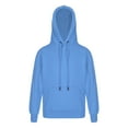 thumbnail image 2 of Kaerm Unisex Hooded Sweatshirt for Boys Girls Pull On Hoodies Drawstring Pullover Top Hoody Casual Light Blue 130, 2 of 8