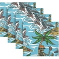 thumbnail image 2 of GZHJMY Palm Tree & Shark Cloth Napkins Set of 4 Pack, Washable Soft Table Dinner Napkins 20 inch for Kitchen, Hotel, Party, Wedding Washcloths, 2 of 7