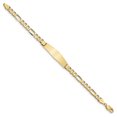thumbnail image 2 of 14k Flat Figaro Link Soft Diamond Shape ID Bracelet (Weight: 8.4 Grams, Length: 7 Inches), 2 of 3