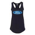 thumbnail image 2 of Wild Bobby, Ford Motors Blue Logo, Cars and Trucks, Women Racerback Tank Top, Black, Small, 2 of 4