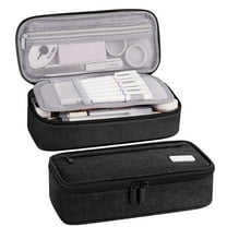 Large Pencil Case, Pencil Pouch with Zipper Compartments, Pencil Case for Adults, Stationery Pouch Pen Case for Office, Black