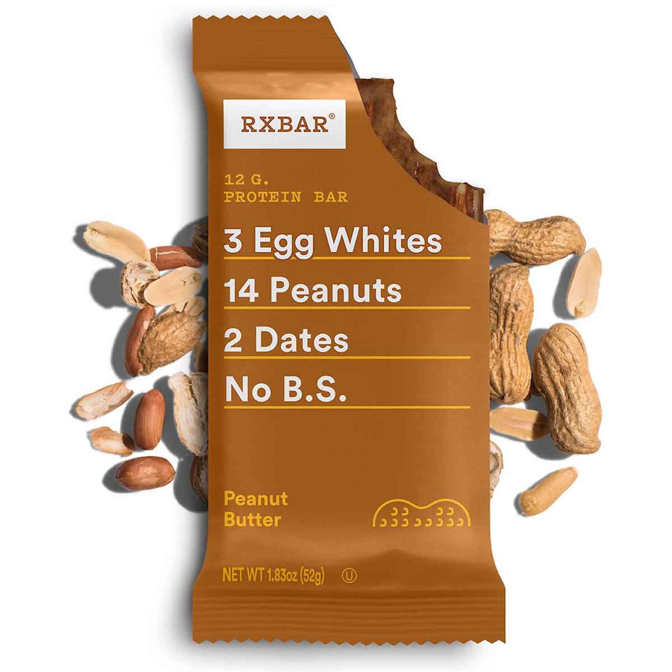 RXBAR Protein Bars Gluten-Free, Peanut Butter, 4 Count
