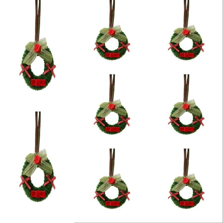 Handmade Wool Felt Mini Christmas Wreath with Bells & Bow 10cm Red Festive Decoration for Tabletop Wall Home Office DIY Holiday Garland or Seasonal Party Craft