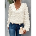 thumbnail image 6 of Women'S Tassel Tees Fringe Crew Neck Short Sleeve T Shirt Going Out Tops Streetwear Color XXL, 6 of 9