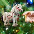 thumbnail image 4 of Horse Christmas Ornament 2025, Horse Ornaments for Christmas Tree, Acrylic 2D Flat Horse Ornament with Scarf, Horse Gifts for Friends Horse Lovers (White), 4 of 6