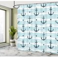 thumbnail image 5 of Ambesonne Modern Shower Curtain, Pattern with Anchors, 69"Wx84"L, Pale Blue Dark Green, 5 of 5