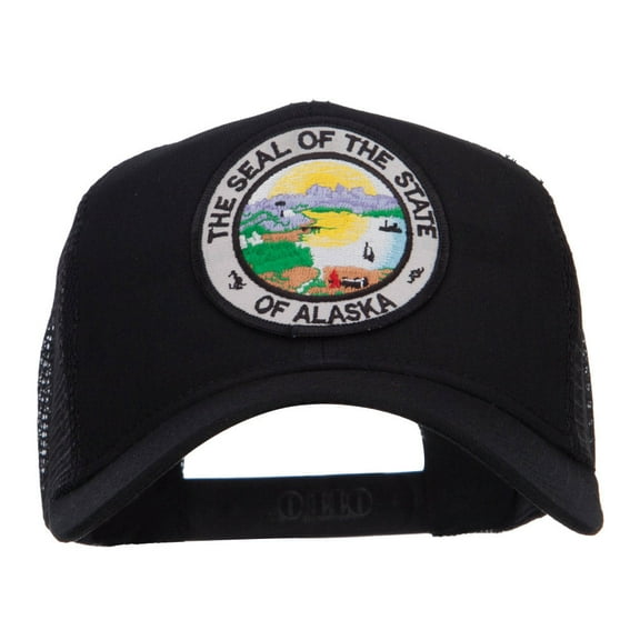 Alaska State Seal Patched Mesh Cap - Black OSFM