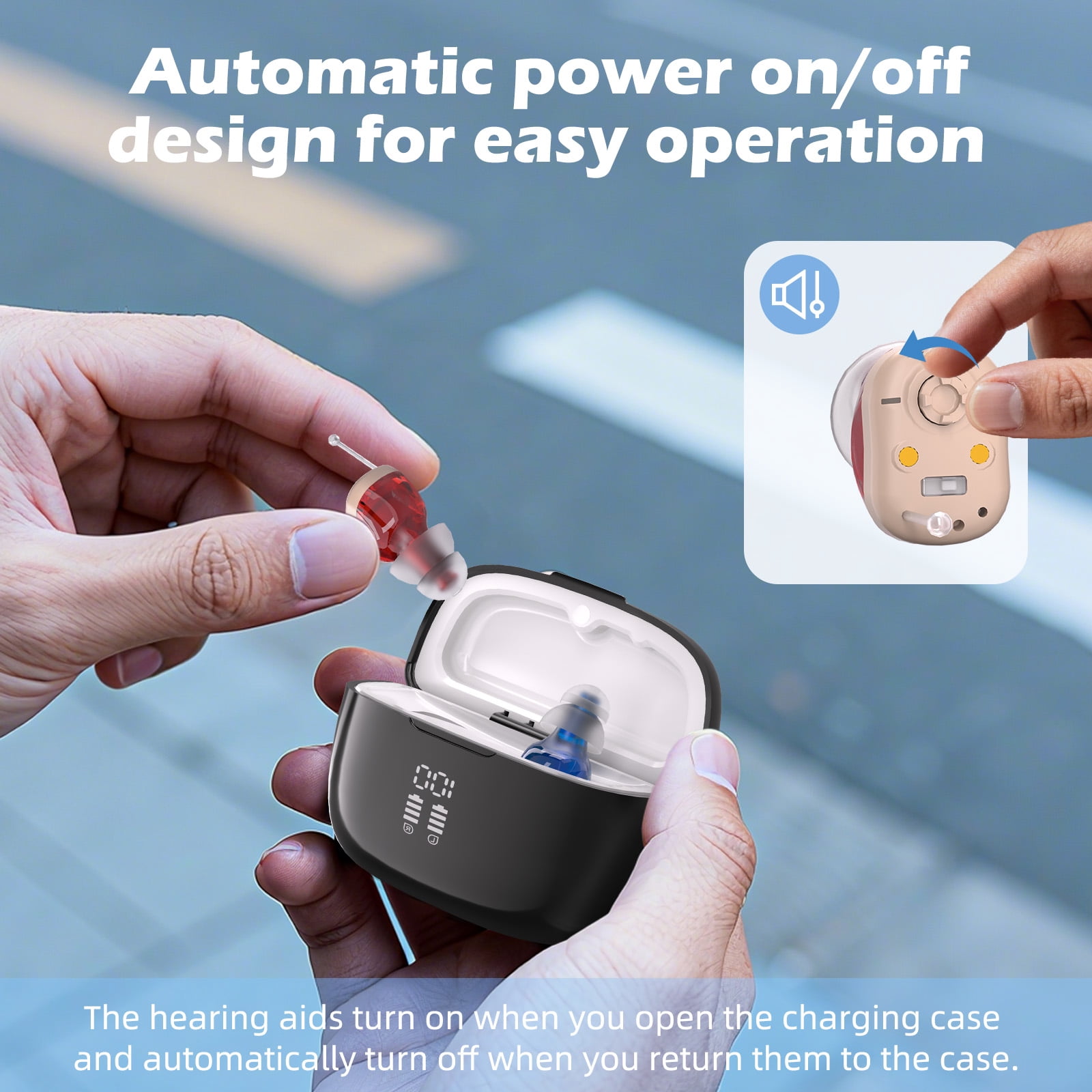 ELCTRTICI Hearing Aids for Seniors, Rechargeable Hearing Aid, Noise Cancellation, Mini Ear Aid, Invisible Hearing Aid, VHP-1631L