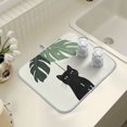 thumbnail image 4 of Yayeee Dish Drying Mat for Kitchen Counter 16" x 18" Microfiber Super Absorbent Coffee Decorative Pad, Black Cat Umbrella, 4 of 9
