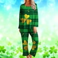 thumbnail image 1 of RKSTN St Patrick's Day Pajamas Set for Women Oversized Crewneck St Paddy's Day Lucky Shamrock Printed Loungewear Matching Sets Womens Casual Plus Size Loose Fits T Shirts and Pjs Pants 2 Piece Set, 1 of 6