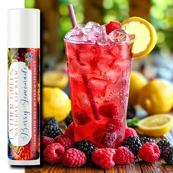 Berry Lemonade Natural Lip Balm, Pack of 3 by LatherGreen