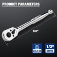 thumbnail image 2 of Llave de trinquete WORKPRO, accionamiento de 1/2 pulgada, 72 dientes, aleación cromada, 2 of 7