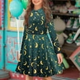 thumbnail image 2 of DISNIMO Galaxy Dresses for Girls Star Moon Dress Girl Long Sleeve Skater Dress Kids Medium Length Dresses for Girls Long Sleeve Collar Dress for Kid Girls Twirly Dresses Size 13-14 Youth Midi Dress, 2 of 7