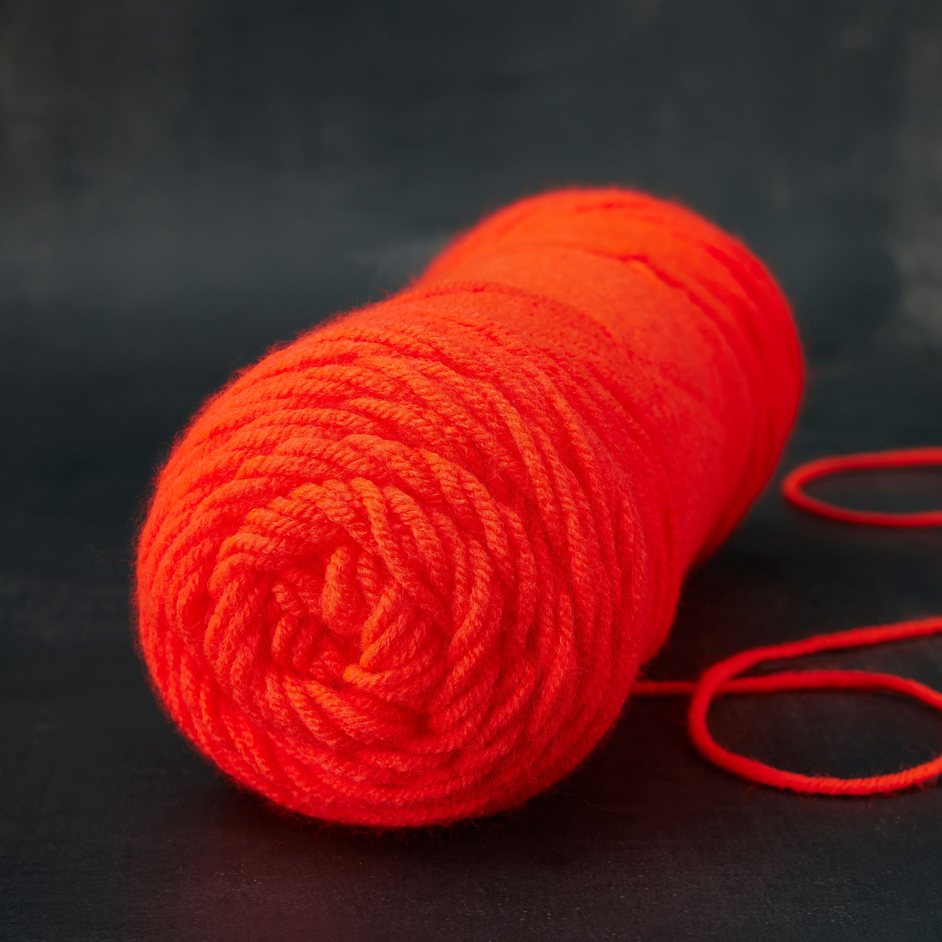 Loops & Threads Soft Classic Neon Yarn - Neon Yarn for Knitting, Crochet, Weaving, Arts & Crafts - Neon Orange, Bulk 12 Pack