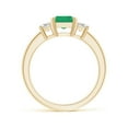thumbnail image 2 of Angara Natural 1.5 Ct. Emerald with Diamond Classic Ring in 14K Yellow Gold for Women (Ring Size: 3), 2 of 10