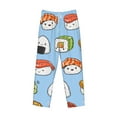 thumbnail image 6 of Uemuo Kawaii Sushi Pattern Men's Wide Leg Palazzo Lounge Pants with Pockets Light Weight Loose Comfy Casual Pajama Pants-Small, 6 of 9