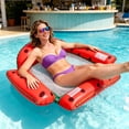 thumbnail image 4 of Inflatable Pool Float with Mesh Bottom Fruit Patterns, 4-Tube Floating Mat Chair Bed for Adults Portable Water Pool Lounger, 4 of 7