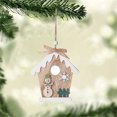 thumbnail image 6 of D-GROEE Wooden House Christmas Tree Ornaments - Set of 3 - Small Wooden Rustic House Hanging Ornament - Rustic Farmhouse Xmas Decorations, 6 of 8