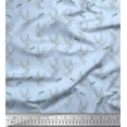 thumbnail image 1 of Soimoi Blue Rayon Fabric Lavender Leaves Print Fabric by the Yard 58 Inch Wide, 1 of 3