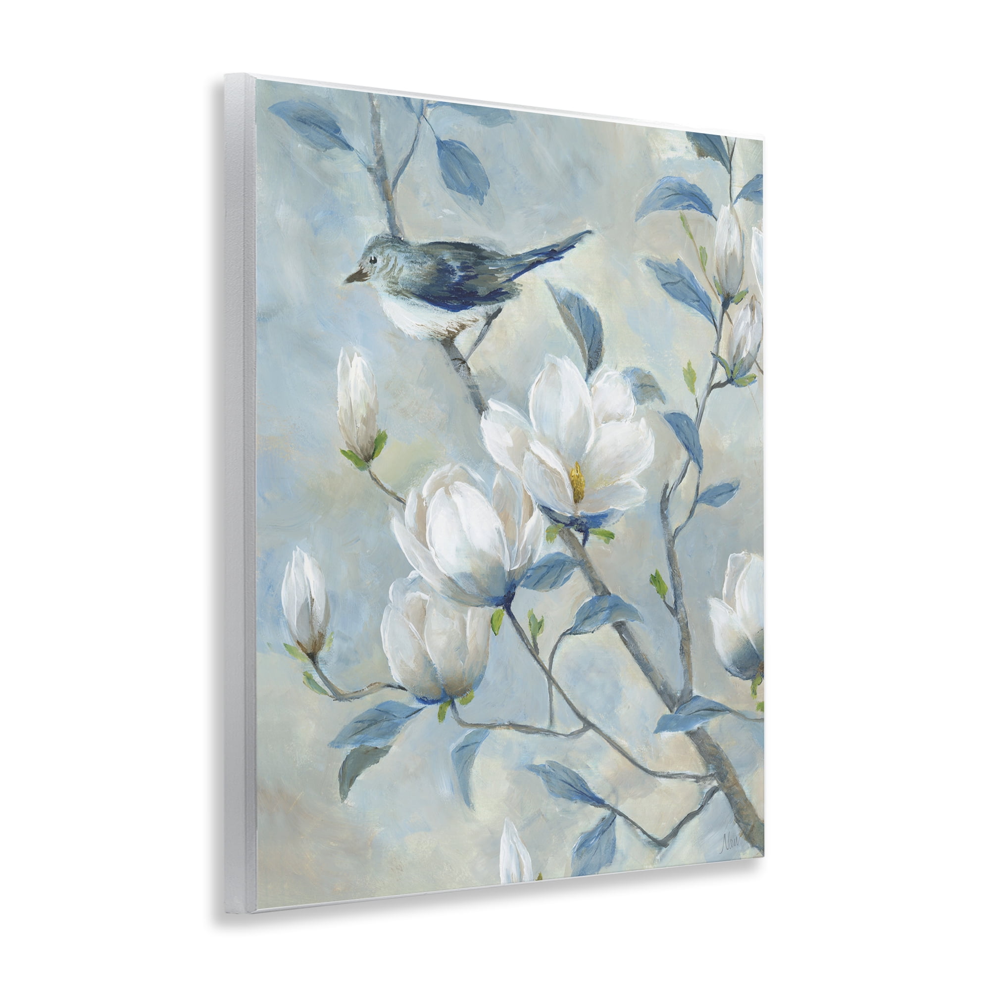 Stupell Industries Blue Bird in Magnolia Tree Wall Plaque Art, design by Nan