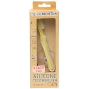 Jack n' Jill Silicone Toothbrush With Safety Shield, Yellow, 12-24 Months