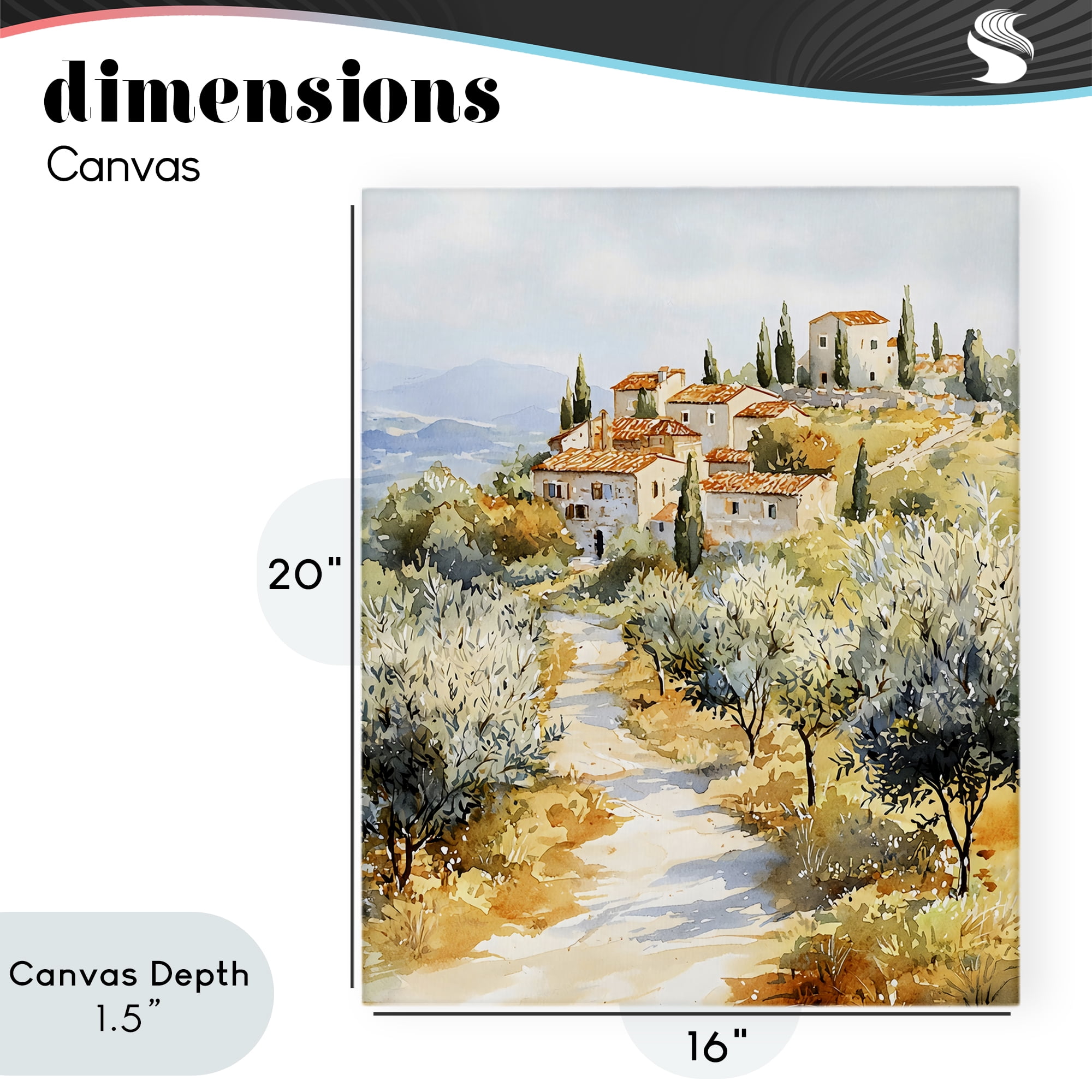 Stupell Industries Tuscan Hilltop Village View Canvas Wall Art, design by LSR Design Studio