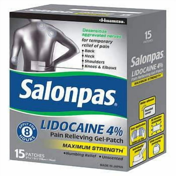 Salonpas Licodaine Pain Relieving Maximum Strength Gel Patch - 15 Patches