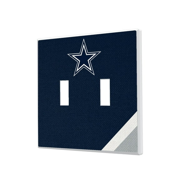 Dallas Cowboys Diagonal Stripe Double Toggle Light Switch Plate