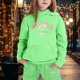 thumbnail image 2 of Byoo Hoodie Sweatsuit Set for Toddler Girls Letter Printed Pocket Tough Sweatshirt Sweatpants Outfit Soft Sport Kids Outfit Set, 2 of 4