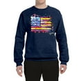 thumbnail image 2 of Wild Bobby, Colorful Neon Flag Hearts Love, Streetwear, Unisex Crewneck Graphic Sweatshirt, Vintage Heather Navy, 3XL, 2 of 3