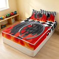 thumbnail image 3 of Erosebridal Tire Zipper Twin Comforter Sets with Fitted Sheet and 2 Pillowcases, Flames Zipper Bedding Set, Tire Flames, Black Reversible, 3 of 7
