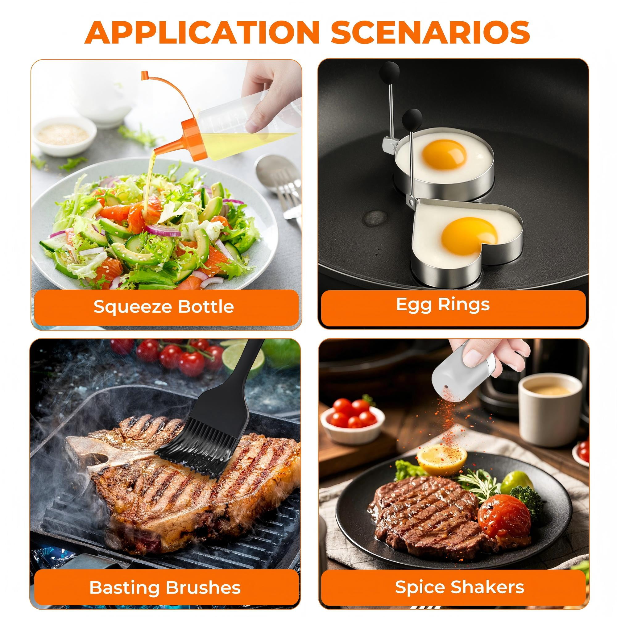 OHHANI 140Pcs Griddle Accessories Kit for Blackstone Camp Chef, BBQ Grill Tools Set with Spatulas, Squeeze Bottles, Tongs, Scraper, Storage Bag, for Outdoor Camping
