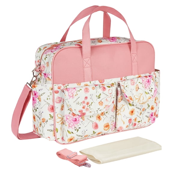 Convenient Large Capacity Diaper Bag with Prams Straps Multifunction Mom Bag Stylish Diaper Bag Multiple Pockets