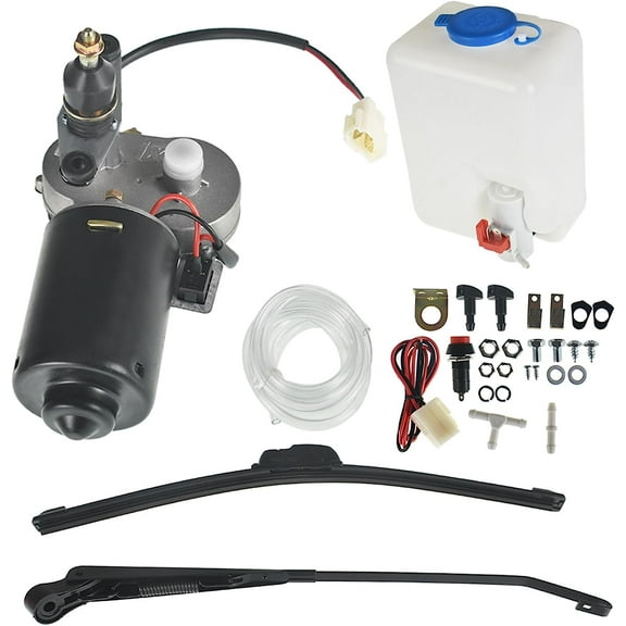 waltyotur For Polaris RZR Can Am X3 12V Windshield Washer Bottle Electric Windshield Wiper