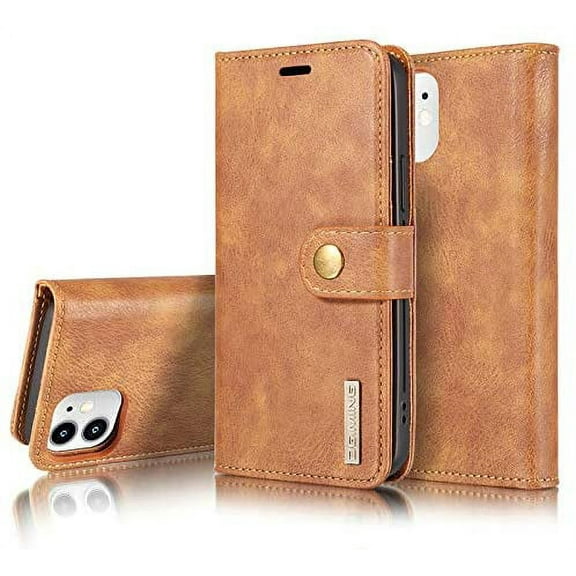 SOATUTO for iPhone 12 Mini 5.4 inch Wallet case, New iPhone 5.4 inch Leather Case Durable Folio Flip Slim with Card Slot Cover and Removable Magnetic Case for Apple iPhone 12 Mini 5.4 inch (Bronze)
