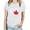 White, variant on WREESH Women's Graphic Canada Day Tee Short Sleeve Round Neck Blouse with Maple Leaf Print Pink