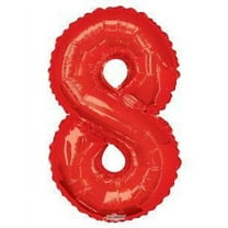 Giant Red Number 8 Foil Balloon 34"