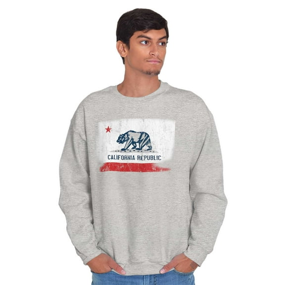 State of California Distressed Flag Sweatshirt for Men or Women Brisco Brands S