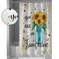 thumbnail image 4 of You Are My Sunshine Shower Curtain, 48" x 72", Vintage Sunflower Bee Farm Waterproof Bathroom Curtain Washable Shower Curtain Set with 12 Hooks, 4 of 6
